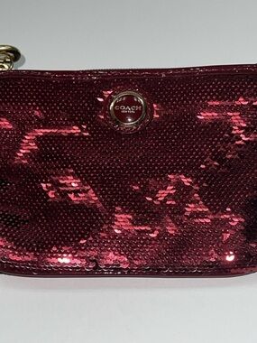 COACH Poppy Limited Edition Red Sequin Wristlet